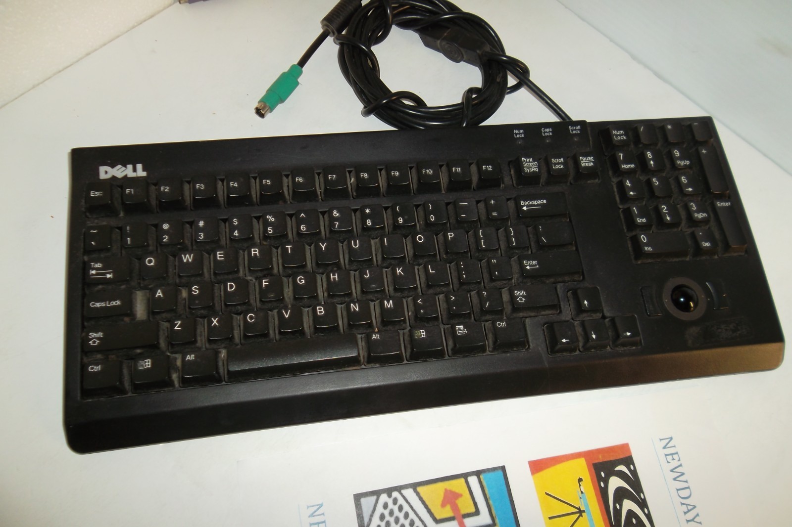 Dell Server Rack Console PS/2 Keyboard w/Built-in Trackball Mouse SK-3210 4G482