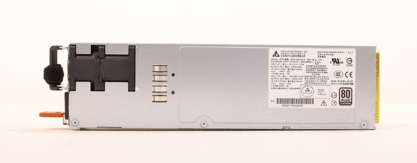Delta DPS-1600CB 1600W 80-Plus Platinum Server Power Supply P/N: DPS-1600CB