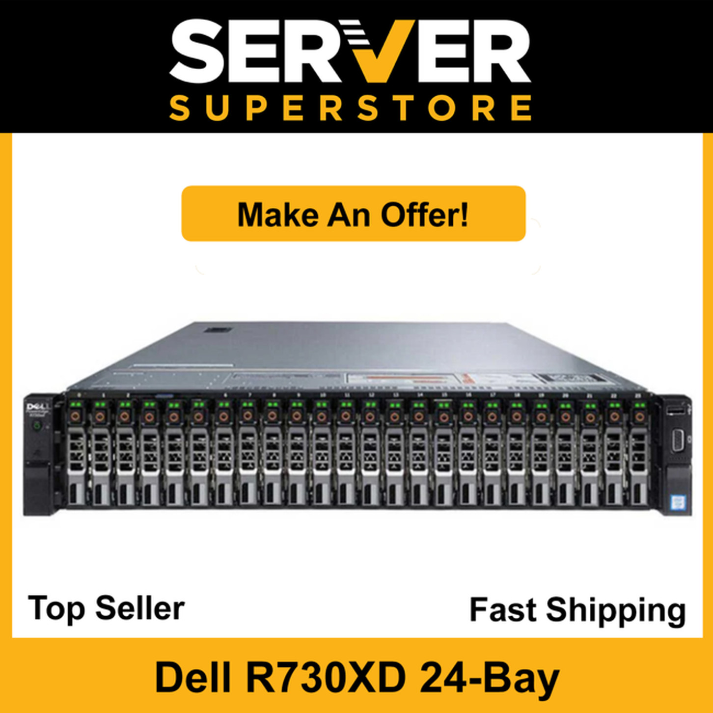 Dell PowerEdge R730XD Server 2x E5-2620 V3 =24 Cores H730P 64GB RAM 8x 1.2GB SAS