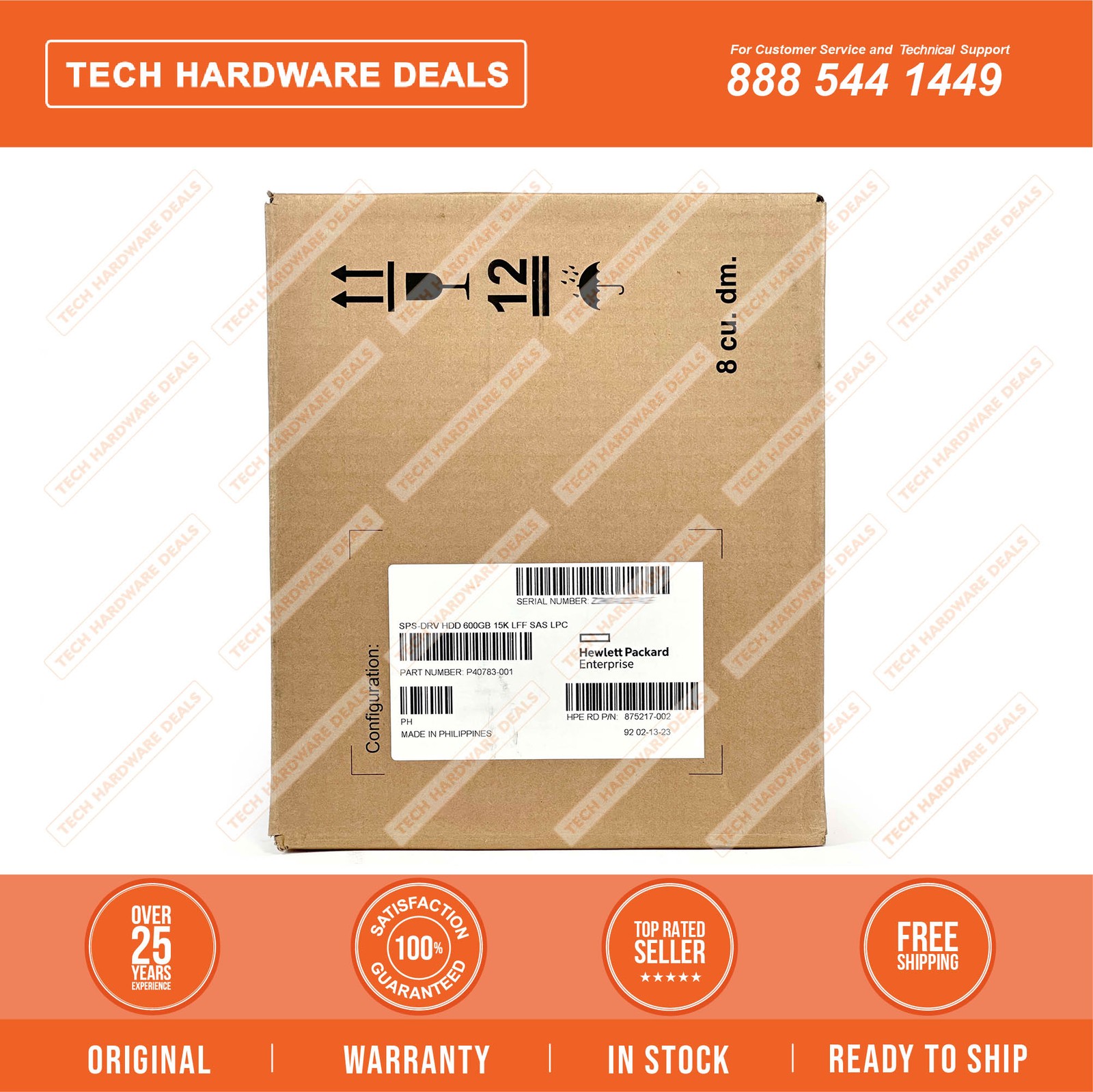 EH000600JWCPL  NEW SEALED HPE 600GB SAS 12G Mission Critical 15K LFF LPC HDD