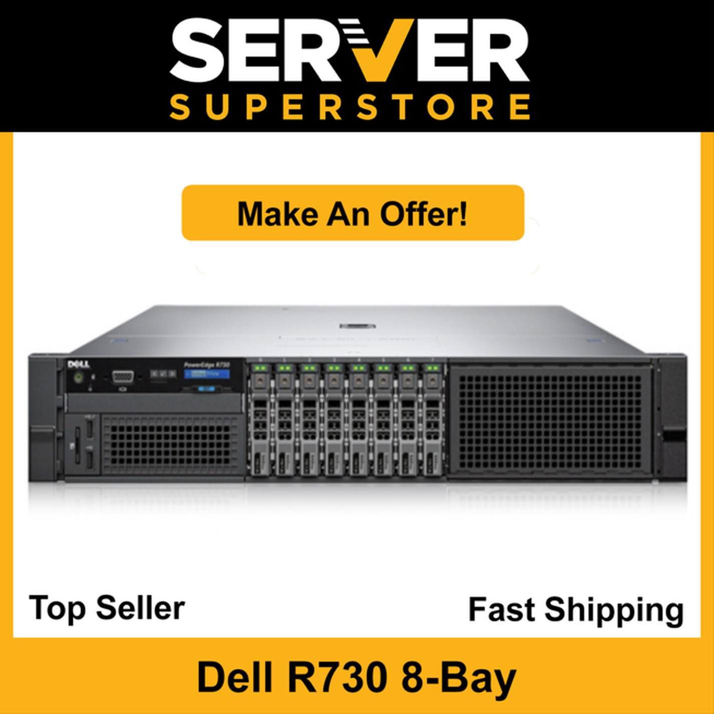 Dell PowerEdge R730 Server 2x E5-2660 V4 =28 Cores H730 64GB RAM 8x trays +rails